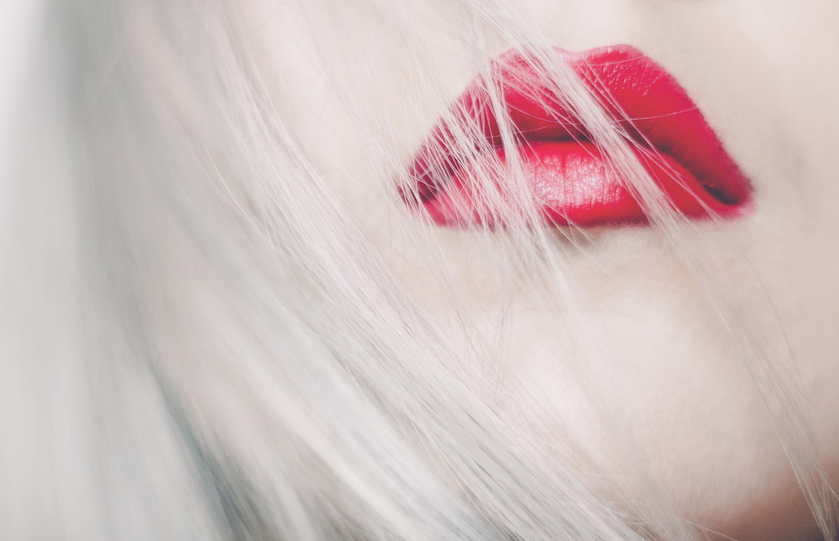 Lippen Rot Blondine